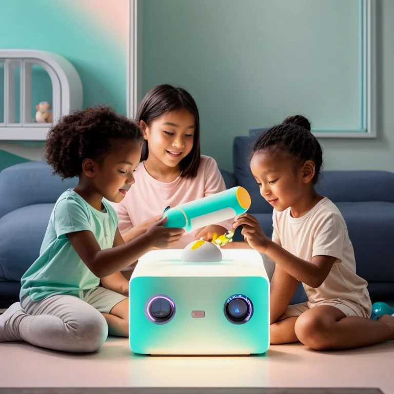 Kind spielt mit AI-gesteuertem Spielzeug